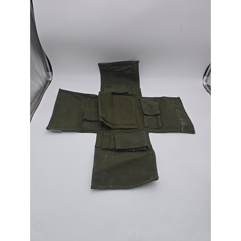 US Military Surplus Cotton Duck Barber Kit Case Olive Drab Canvas Tool Roll